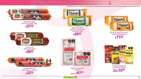 Folleto La Comer Página 30: Lechitas NESQUIK o CARLOS V €15,00, Chata chorizo de cerdo premium €57,50