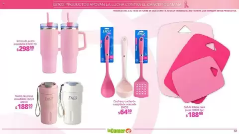 Folleto La Comer Página 32: Termo de acero inoxidable EKCO €188,00, EkcO set de tablas para picar €188,00