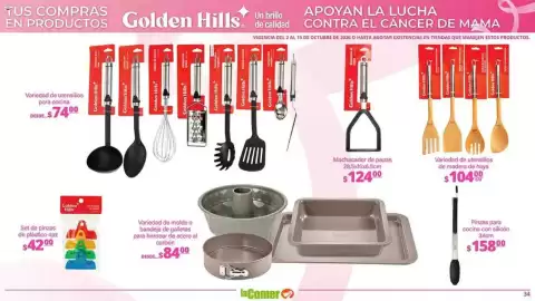 Folleto La Comer Página 34: Golden Hills variedad de utensilios para cocina €74,00