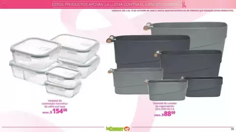 Folleto La Comer Página 36: Variedad de contenedor hermético de vidrio con tapa €154,00