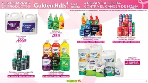 Folleto La Comer Página 8: Golden Hills Suavizante de telas €199,90, Golden Hilda Detergente lavatrastes €25,90