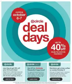 Catálogo Target semana 41 Página 2: coming october 6-7 Ocircle deal days up to 40%ff deals for Ocircle members* Ocircle Join