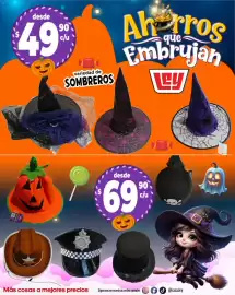 Folleto Casa Ley Página 5: variedad de SOMBREROS Aherros Embrujan que Ly desde 49 90 c/u HALLOWEEN desde 69 90 c/u Más cosas