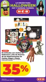 Folleto HEB Página 10: Destination Holiday Artículos con motivo de Halloween y Día de Muertos