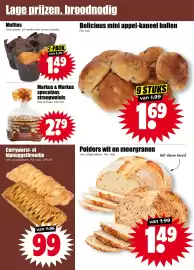 Dirk folder week 41 Pagina 6: Polders wit en meergranen €1,49, Bolicious mini appel-kaneel bollen €1,69