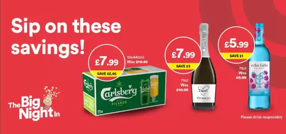 Costcutter leaflet Page 1: Iheart prosecco €7,99, Echo Falls Fruit Fusion €5,99