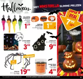 Trafic folder Pagina 3: Lichtslinger €3,99, Halloween hangskellet €1,29