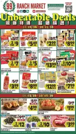 99 Ranch weekly ad Page 1: Lkk chicken powder €8,99, Taisun mixed congee €5,49