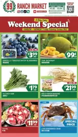 99 Ranch weekly ad Page 2: Thai Jackfruit €0,99, Driscoll's "Sweetest Batch" Blueberries €3,99