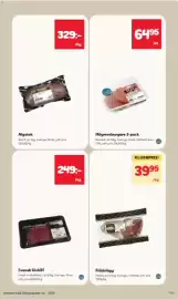Hemköp reklamblad vecka 41 Sida 7: Fläsklägg €39,95, Högrevsburgare 2-pack €64,95