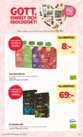 Hemköp reklamblad vecka 41 Sida 8: Arvid Nordquist kaffe €69,00, Ekologisk klämmis €8,00
