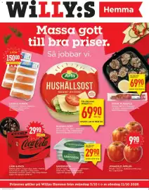 Willys reklamblad vecka 41 Sida 1: Valio Gårdsgoda €29,90, Arla Hushållsost €6.990,00