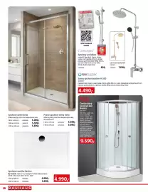 Bauhaus leták Strana 26: Epsilon sprchová vanička €4.990,00, Roth čtvrtkruhový sprchový box Novara €9.590,00