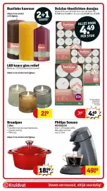 Kruidvat folder Pagina 105: Philips Senseo €49,99, Bolsius theelichten doosjes €4,49