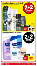 Kruidvat folder Pagina 34: Sanex deodorant en douche €9,78, Axe, Dove, Rexona en Zwitsal €11,58