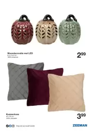 Zeeman folder week 40 Pagina 3: Woondecoratie met LED €2,99, Kussenhoes €3,99