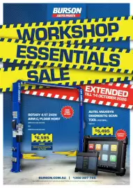 Burson Auto Parts catalogue Page 1: BURSON AUTO PARTS WORKSHOP ESSENTIALS SALE ROTARY LIFT ROTARY LIFT EXTENDED TILL 14