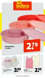 Wibra folder Pagina 1: Anti-lekbeker €3,99, Singlet €2,99