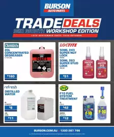 Burson Auto Parts catalogue Page 1: Chemtech concentrated degreaser €160,00, Refresh distilled water €8,00