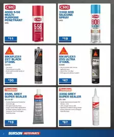 Burson Auto Parts catalogue Page 2: CRC 808 Silicone Spray €19,00, CRC 400G 5-56 Multi-Purpose Penetrant €11,00