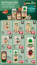 REWE Prospekt woche 41 Seite 24: REWE Bio Cashews Kakao €1,99, REWE Bio Cashews mit Vanillegeschmack €1,99