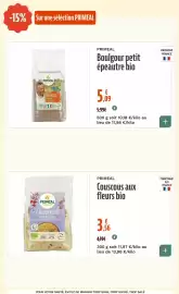 Catalogue La Vie Claire page 21: PRIMEAL Boulgour petit épeautre bio €5,09, PRIMEAL Couscous aux fleurs bio €3,56