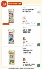 Catalogue La Vie Claire page 23: ECOMIL Lait de coco cuisine bio €1,69, ECOMIL Crème cuisine amande bio €1,69