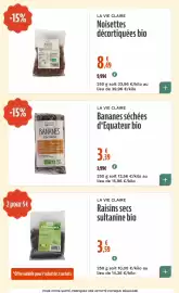 Catalogue La Vie Claire page 36: La Vie Claire Bananes séchées €3,39, LA VIE CLAIRE Noisettes décortiquées bio €8,49