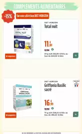 Catalogue La Vie Claire page 55: Diet horizon griffonia basilic sacré €16,99, Diet horizon total nuit €11,04