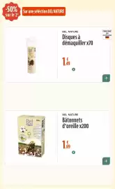 Catalogue La Vie Claire page 66: Bel nature Disques à démaquiller €1,49, BEL NATURE Bâtonnets d'oreille €1,69