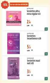 Catalogue La Vie Claire page 67: NATRACARE Serviettes maxi nuit x10 €3,73, NATRACARE Serviettes incontinence €5,35