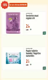 Catalogue La Vie Claire page 69: NATRACARE Serviettes maxi regular €2,88