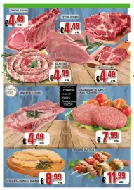 Volantino Risparmio Supermercati Pagina 4: Cotoletta di pollo panata €8,99, Spiedino rustico €11,99