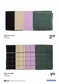 Catálogo Zeeman semana 40 Página 7: Pano de vajilla €1,99, Pano de cocina €2,29