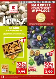 Kaufland gazetka tydzień 40 Strona 3: Śliwki polskie podłużne €3,99, Kurki €9,99