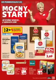 Kaufland gazetka tydzień 40 Strona 4: Pierogi z mięsem Karczma Bukówka €6,99, Ser Ramzes w plastrach Ryki €3,69