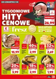 Kaufland gazetka tydzień 40 Strona 8: Makrela chilijska wędzona tusza €2,99, Gołąbki pilzneńskie Taurus €1,99