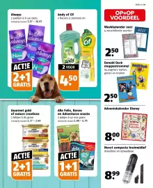 Poiesz folder week 41 Pagina 29: Alle Felix, Bonzo en Adventuros snacks €1,99, Donald Duck moppentrommel €2,50