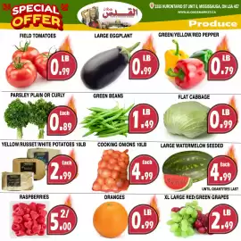Al-Quds Supermarket flyer week 40 Page 2: Yellow/Russet/White Potatoes €2,99, Cooking onions €4,99