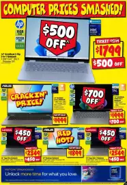 JB Hi-Fi catalogue Page 3: HP 14" OmniBook X Flip 2-in-1 Notebook €1.999,00, Lenovo 14" Yoga Slim Notebook €2.349,00