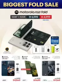 Emax catalogue Page 4: BIGGEST FOLD SALE M motorola razr fold GOLD CAMERA DXOMARK 2026 #1 CAMERA ON FOLDABLE Mmotorola EDGE