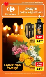 Carrefour gazetka Strona 1: Kompozycja nagrobna gr. I €24,99, Latarenka PAMIĘTAMY, MODLITWA ze świecą LED €24,99