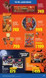 Lidl akciós újság hét 41 Oldal 25: Halloween tejcsokoládé golyó €1.199,00, Halloween csokinyalóka €799,00