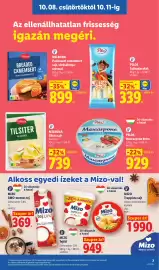 Lidl akciós újság hét 41 Oldal 7: Milbona tilsiter sajt €739,00, Pilos mascarpone krém €929,00