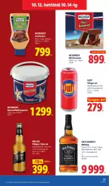 Lidl akciós újság hét 41 Oldal 77: Miller vilagos €399,00, Jack daniel's whiskey €9.999,00