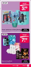 Etos folder Pagina 35: Frozen, Spiderman en Stitch giftsets €3,99, Dove en Axe giftsets