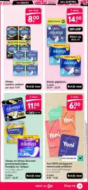 Etos folder Pagina 55: Yoni 100% biologische menstruatie artikelen €6,00, Always gigapacks €14,00