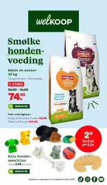 Welkoop folder Pagina 1: Smølke hondenvoeding Adult en senior €74,95, Alle hondenspeeltjes €3,25