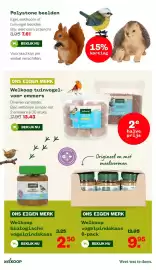 Welkoop folder Pagina 10: Polystone beelden €7,61, Welkoop biologische vogelpindakaas €2,50