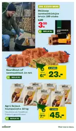 Welkoop folder Pagina 21: Agri Select houtpellets €45,00, Haardhout of aanmaakhout in net €23,00